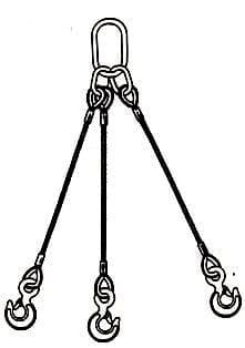 3 leg wire rope slings